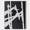 Original hand painted black white gestural abstract oil painting canvas wall art, nordic scandinavian minimalist elegant luxury modern