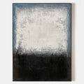 Original hand painted black silver white abstract oil painting canvas wall art, nordic scandinavian minimalist elegant luxury modern li
