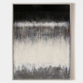 Original hand painted black ivory abstract oil painting canvas wall art, textured atmospheric nordic scandinavian minimalist elegant lu