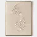 Original hand painted ivory textured concentric spiral abstract oil painting canvas wall art, nordic scandinavian minimalist elegant lu