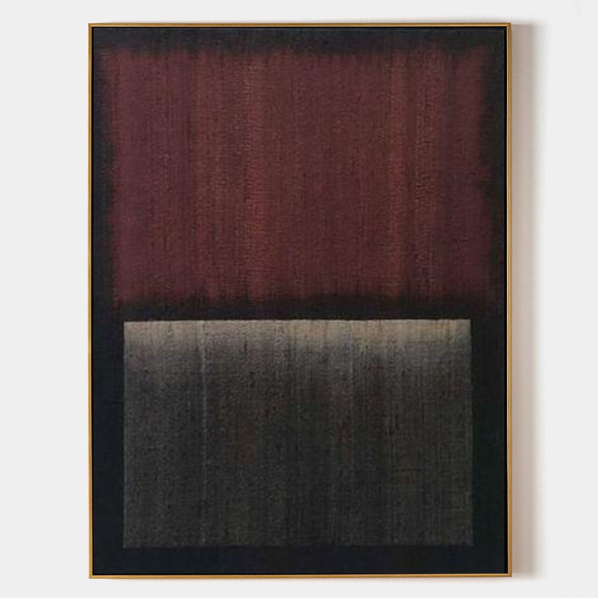 Original hand painted deep crimson grey abstract oil painting canvas wall art, nordic scandinavian minimalist elegant luxury modern liv