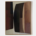 Original hand painted black burgundy geometric abstract oil painting canvas wall art, nordic scandinavian elegant luxury modern living