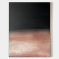 Original hand painted black dusty rose abstract oil painting canvas wall art, nordic scandinavian minimalist elegant luxury modern bedr