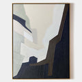 Original hand painted navy ash geometric abstract oil painting canvas wall art, nordic scandinavian minimalist elegant luxury modern ho