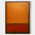 Original hand painted amber orange crimson red abstract oil painting canvas wall art, nordic scandinavian minimalist elegant luxury mod