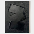 Original hand painted black geometric abstract oil painting canvas wall art, textured nordic scandinavian minimalist elegant luxury mod