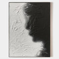 Original hand painted black white abstract oil painting canvas wall art, heavy texture bold strokes, nordic scandinavian elegant luxury