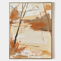 Original hand painted amber sienna abstract landscape oil painting canvas wall art, nordic scandinavian elegant luxury modern living ro