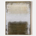 Original hand painted olive green grey beige abstract oil painting canvas wall art, nordic scandinavian minimalist elegant luxury moder