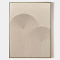 Original hand painted sand beige textured concentric arch abstract oil painting canvas wall art, nordic scandinavian minimalist elegant