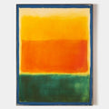 Original hand painted yellow orange green abstract oil painting canvas wall art, nordic scandinavian minimalist elegant luxury modern l