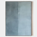 Original hand painted slate blue abstract oil painting canvas wall art, dual tone nordic scandinavian minimalist elegant luxury modern