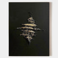 Original hand painted black gold textured abstract oil painting canvas wall art, nordic scandinavian minimalist elegant luxury modern h