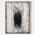 Original hand painted black ivory abstract oil painting canvas wall art, nordic scandinavian minimalist elegant luxury modern living ro