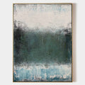 Original hand painted teal charcoal ivory abstract oil painting canvas wall art, nordic scandinavian minimalist elegant luxury coastal