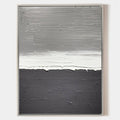 Original hand painted grey charcoal white abstract oil painting canvas wall art, nordic scandinavian minimalist elegant luxury modern h