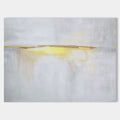 Original hand painted grey gold horizon abstract oil painting canvas wall art, nordic scandinavian minimalist elegant luxury modern liv