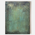 Original hand painted teal turquoise gold abstract oil painting canvas wall art, nordic scandinavian elegant luxury modern living room