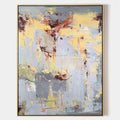 Original hand painted amber grey ivory abstract oil painting canvas wall art, nordic scandinavian elegant luxury modern living room hom