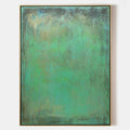 Original hand painted emerald teal gold abstract oil painting canvas wall art, nordic scandinavian minimalist elegant luxury modern liv