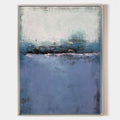 Original hand painted lavender teal abstract coastal oil painting canvas wall art, nordic scandinavian minimalist elegant luxury modern
