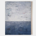 Original hand painted navy blue white abstract oil painting canvas wall art, nordic scandinavian minimalist elegant luxury modern coast