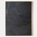 Original hand painted black charcoal textured geometric abstract oil painting canvas wall art, nordic scandinavian minimalist elegant l