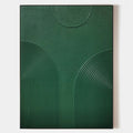 Original hand painted emerald green geometric arch relief oil painting canvas wall art, nordic scandinavian minimalist elegant luxury m
