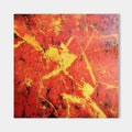 Original hand painted red gold abstract oil painting canvas wall art, bold textured strokes, modern elegant luxury scandinavian home de