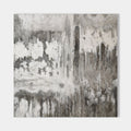 Original hand painted grey charcoal ivory dripping abstract oil painting canvas wall art, nordic scandinavian minimalist elegant luxury