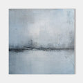 Original hand painted icy blue grey abstract oil painting canvas wall art, textured horizon, nordic scandinavian minimalist elegant lux