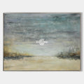Original hand painted misty grey teal coastal abstract oil painting canvas wall art, nordic scandinavian elegant luxury minimalist mode