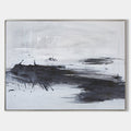 Original hand painted black grey white abstract oil painting canvas wall art, nordic scandinavian minimalist elegant luxury modern livi