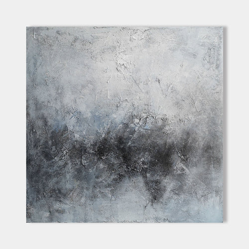 Original hand painted charcoal grey abstract oil painting canvas wall art, nordic scandinavian minimalist elegant luxury modern living