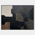 Original hand painted black charcoal abstract oil painting canvas wall art, nordic scandinavian minimalist elegant luxury modern living