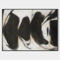 Original hand painted black ivory abstract oil painting canvas wall art, bold brushstrokes nordic scandinavian minimalist elegant luxur