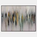 Original hand painted gold black sage abstract oil painting canvas wall art, nordic scandinavian elegant luxury modern living room inte