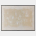 Original hand painted warm linen beige abstract oil painting canvas wall art, nordic scandinavian minimalist elegant luxury modern livi