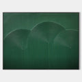 Original hand painted emerald green abstract oil painting canvas, textured concentric arches, minimalist nordic scandinavian elegant lu