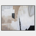 Original hand painted beige grey black abstract oil painting canvas wall art, nordic scandinavian minimalist elegant luxury modern livi