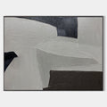 Original hand painted grey white black abstract oil painting canvas wall art, nordic scandinavian minimalist elegant luxury modern livi