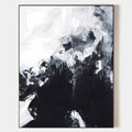 Original hand painted black white abstract oil painting canvas wall art, bold textured brushstrokes, nordic scandinavian elegant luxury