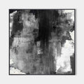 Original hand painted charcoal black white abstract oil painting canvas wall art, nordic scandinavian elegant luxury modern living room