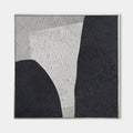 Original hand painted black white organic abstract oil painting canvas wall art, nordic scandinavian minimalist elegant luxury modern h