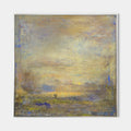 Original hand painted gold grey lavender abstract landscape oil painting canvas wall art, nordic scandinavian elegant luxury modern liv