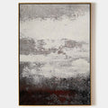 Original hand painted ash white charcoal burgundy abstract oil painting canvas wall art, nordic scandinavian elegant luxury modern home