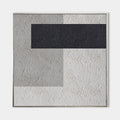 Original hand painted charcoal black ash grey geometric oil painting canvas wall art, nordic scandinavian minimalist elegant luxury mod