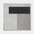 Original hand painted black ivory geometric textured oil painting canvas wall art, nordic scandinavian minimalist elegant luxury modern