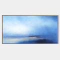 Original hand painted deep blue abstract coastal oil painting canvas wall art, nordic scandinavian elegant luxury minimalist modern liv