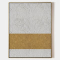 Original hand painted gold white geometric stripe textured oil painting canvas wall art, nordic scandinavian minimalist elegant luxury